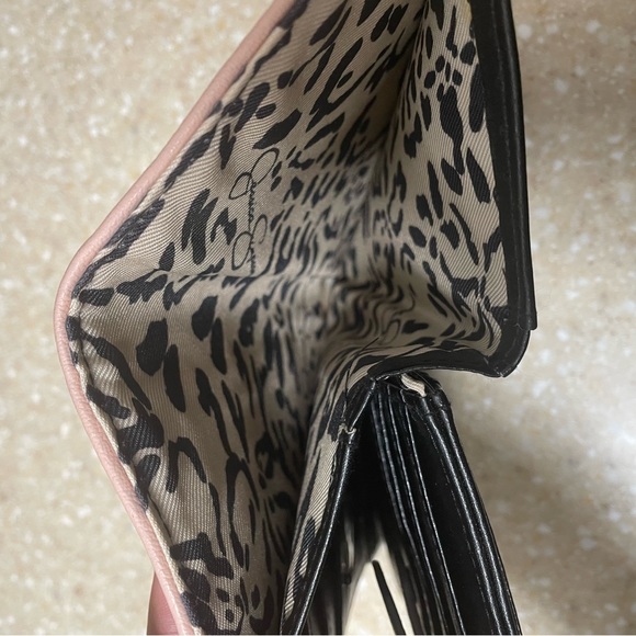 Jessica Simpson Pink Black Animal Print Wallet - Picture 9 of 10